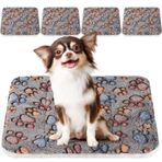 Tuanse 4'lü Paket Ultra Yumuşak Köpek Kedi Yatağı Mat Sevimli Baskılar Ters Çevrilebilir Polar Köpek Sandığı Köpek Kulübesi Pedi Rahat Yıkanabilir Kalınlaştırılmış Hamster Gine Domuzu Yatağı Evcil Hayvan