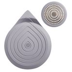 TUB RING Duş Halkası ve StopRing Paketi, Düz Paslanmaz Çelik Tahliye Koruyucu/Küvet ve Banyo Lavabosu için Silikon Tıpa Kombo (Gri)