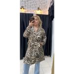 Tuba Toptaş Leopar Astarsız Trençkot - Kahverengi - M