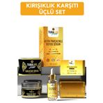 TUBALİFE 3'lü Kırışıklık Karşıtı Set - Kırışıklık Kremi, Botoks Etkili - 24k Altın Parçacıklı Serum ve Sabun