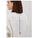 TUBİA Kadın Ekru Renk Sırtı Baskılı Oversize Sweatshirt