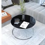 Tubihome Kum Saati Orta Sehpa, Gümüş Siyah