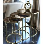 Tubihome Zigon Sehpa, Gold Metal, Bronz Cam