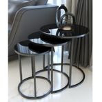 Tubihome Zigon Sehpa, Metal, Siyah Cam
