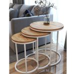 Tubihome Zigon Sehpa Takımı, Yuvarlak, Meşe