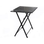 Tubix Kare Çam Balkon Bahçe Çalışma Mutfak Masa 70X70 CM - Siyah