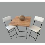 Tubix Masa Sandalye Katlanır Bistro Takımı 60cm Kare