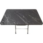 Tubix Mermer Desenli Krem Katlanır Masa 50X80 - Siyah - Gri