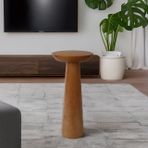 Tucas Home Mushroom Ceviz Yan Sehpa - 70 Cm Mantar Sehpa