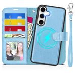 TUCCH Galaxy S25 Plus 5G için Kılıf, 2'si 1 Arada Ayrılabilir Kılıf Cüzdan Kayış RFID Engelleme Kart Yuvaları Suni Deri TPU Tutucu Koruma Galaxy S25 Plus (6,7 inç 2025), Parlak Mavi
