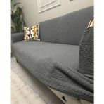 Tuchmall Bohem Koltuk Örtüsü , Kanepe Örtüsü ,chester Örtüsü Koltuk Kılıfı 3 Kişilik Bir Adet - 185 x 230 cm - Antrasit - Füme