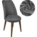 Tuchmall Ipek Kadife Sandalye Kılıfı,sandalye Örtüsü, Lastıkli, Oval Model1 Adet - 35 x 45 cm - Antrasit