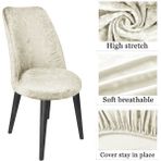 Tuchmall Ipek Kadife Sandalye Kılıfı,sandalye Örtüsü, Lastıkli, Oval Model1 Adet - 35 x 45 cm - Krem