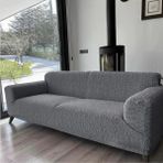 Tuchmall Jakarlı Koltuk Örtüsü , Kanepe Örtüsü ,Chester Örtüsü Koltuk Kılıfı 3 Kişilik Bir Adet - 185 x 230 cm - Koyu Gri