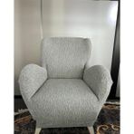 Tuchmall Koltuk Örtüsü Koltuk Kılıfı Lastikli Esnek Berjer Örtüsü Jakarlı Ağaç Kabuğu Kabarık Desen Tekli - Taş Rengi - 100 x 100 cm