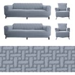 Tuchmall Koltuk Örtüsü Takımı 3+3+1+1 Streç Lastikli Yıkanabilir Pamuklu Koltuk Kılıfı - 180 x 230 cm - Gri
