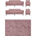 Tuchmall Koltuk Örtüsü Takımı Çekyat-Kanepe Kılıfı Takımı Jakarlı 3+3+1+1 Yıkanabilir Streçli Lastikli Esnek - 180 x 230 cm - Pembe