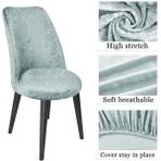 Tuchmall Likralı Kadife Sandalye Kılıfı Oval Sandalye Örtüsü - 35 x 45 cm - Gri