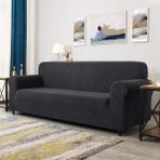 Tuchmall Likrali Koltuk, Kanepe, Çekyat Örtüsü 3 Kişilik Koltuk Örtüsü Lastikli, Pitikare Desen - 180 x 230 cm - Antrasit