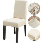 Tuchmall Sandalye Kılıfı, Sandalye Örtüsü Yıkanabilir Lastikli ve Esnek 1 Adet - 35 x 50 cm - Krem