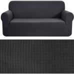 Tuchmall Streç Lastikli Esnek Yikanabilir Berjer Üç Kişilik Kotuk Örtüsü - Koltuk Kılıfı (Antrasit) - 185 x 230 cm