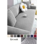 Tuchmall Tuğla Desen Koltuk Örtüsü Lastikli Kayma Yapmayan 3 Kişilik Çekyat Kanepe Kılıfı 1 Adet - Gri - 180 x 230 cm