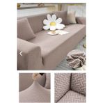 Tuchmall Tuğla Desen Koltuk Örtüsü Lastikli Kayma Yapmayan 3 Kişilik Çekyat Kanepe Kılıfı 1 Adet - Vizon - 180 x 230 cm