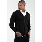 Tudors 12697 Slim Fit Dar Kesim Düğmeli Düz Pamuk Erkek Hırka