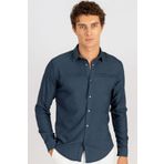 Tudors 1691466879 Slim Fit Uzun Kol Metal Düğme Denim Erkek Gömlek