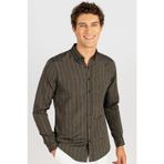 Tudors 1854931762 Slim Fit Uzun Kol Çizgili Yaka Düğmeli Erkek Gömlek