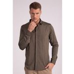 Tudors 2332 Slim Fit Dar Kesim Çizgili Oxford Spor Gömlek