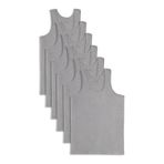 Tudors 6 Adet Compact Penye Gri Erkek Atlet Pamuklu Standart Fit Normal Kesim 6'lı Paket - 2XL