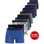 Tudors Erkek 10'lu Likralı Pamuklu Esnek Kumaş Premium Seri Boxer - Renkli - 2XL