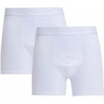 Tudors Erkek 2'li Pamuk Likralı Premium Seri Esnek Kumaş Beyaz Boxer - XL
