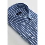 Tudors Erkek Big Size Büyük Beden Çizgili Gömlek - 2XL - Multicolor