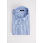 Tudors Erkek Big Size Büyük Beden Çizgili Gömlek - 3XL - Multicolor