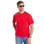 Tudors Erkek Boxy Fit Bol Kesim %100 Pamuk Bisiklet Yaka Kırmızı Tişört - 2XL