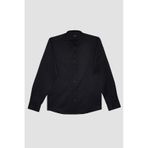 Tudors Erkek Modern Fit Dar Kesim Pamuklu Kolay Ütü Armürlü Siyah Gömlek-32093-siyah Siyah