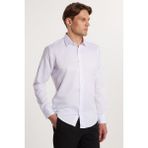 Tudors Erkek Modern Slim Fit Düz Saten Pamuklu Beyaz Gömlek