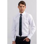 Tudors Erkek Modern Slim Fit Pamuklu Düz Beyaz Gömlek - 2XL