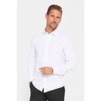 Tudors Erkek Modern Slim Fit Pamuklu Düz Beyaz Gömlek