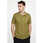 Tudors Erkek Polo Yaka Slim Fit Düz Pamuk Pike Yeşil Tişört