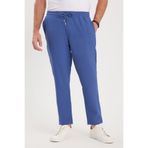 Tudors Erkek Regular Fit Beli Lastikli Bağcıklı Jogger İndigo Pantolon Rahat Kesim Yan Cepli