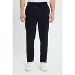 Tudors Erkek Regular Fit Beli Lastikli Bağcıklı Jogger Siyah Pantolon Rahat Kesim Yan Cepli