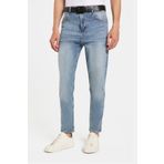 Tudors Erkek Regular Fit Bol Kesim Denim Yıkamalı Efektli Esnek Açık Mavi Jean Kot Pantolon