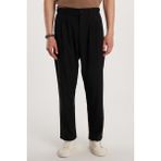 Tudors Erkek Regular Fit Çift Pileli Lastikli Bol Paça Siyah Pantolon Polyester Viskon Elastan Kumaş - 34