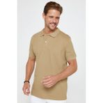 Tudors Erkek Regular Fit Klasik Kesim %100 Pamuk Düz Pike Kahverengi Polo Yaka Tişört - XL
