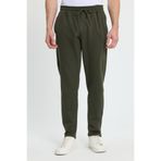 Tudors Erkek Regular Fit Klasik Kesim Beli Lastikli Bağcıklı Koyu Haki Jogger Pantolon