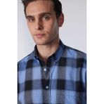 Tudors Erkek Regular Fit Klasik Kesim Düğmeli Yaka Küçük Kareli Pamuklu Gömlek - 2XL - Karışık
