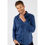 Tudors Erkek Regular Fit Klasik Kesim Pamuklu Düz İndigo Gömlek - 2XL